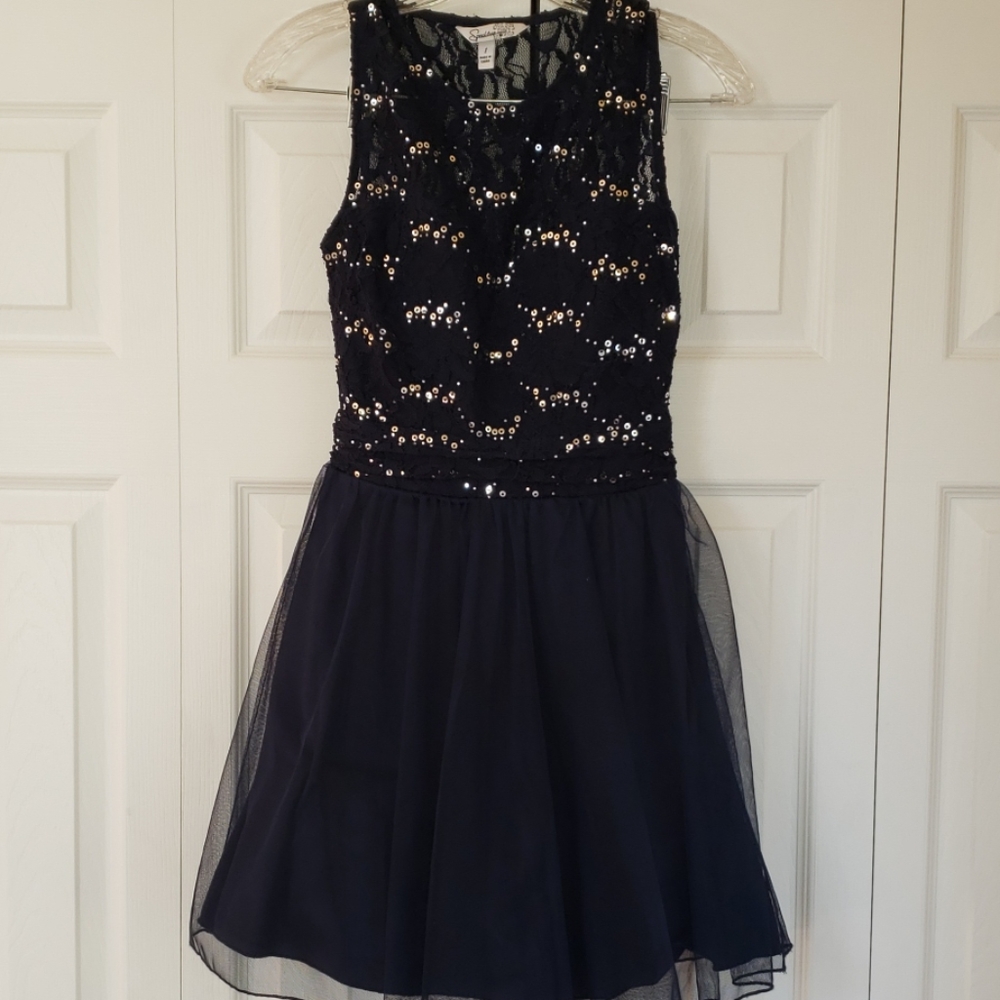 Glittery, Embellished Sleeveless Party Dress